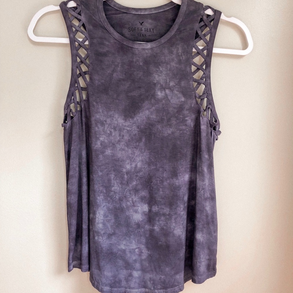 American Eagle Blue Marble Tank